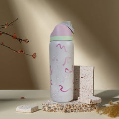 Owala Special Edition 32oz Stainless Steel FreeSip Water Bottle with Pink Ties and Bows