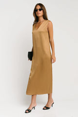 Helena Midi Dress in Gold